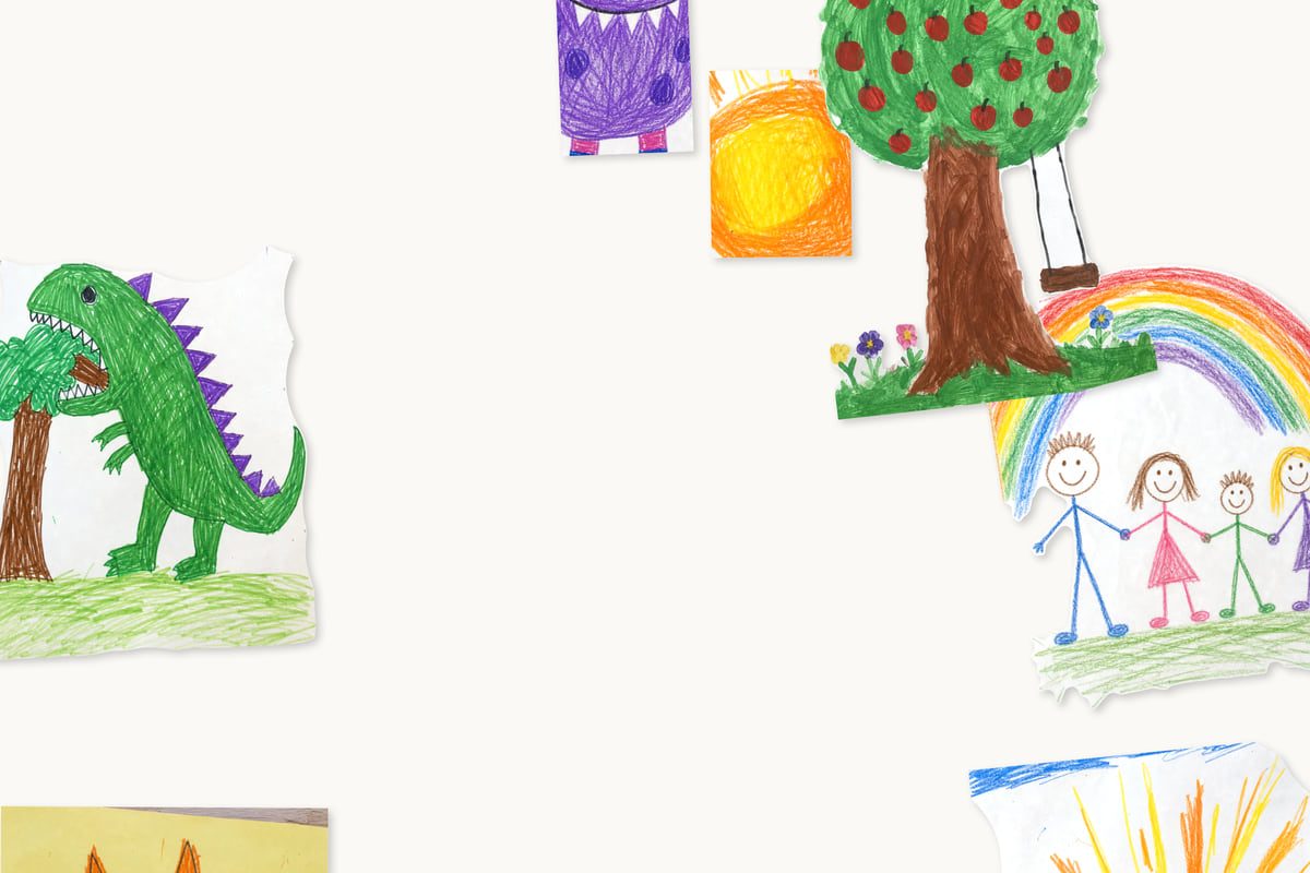 A smaller piece, three by four, made from eight drawings.