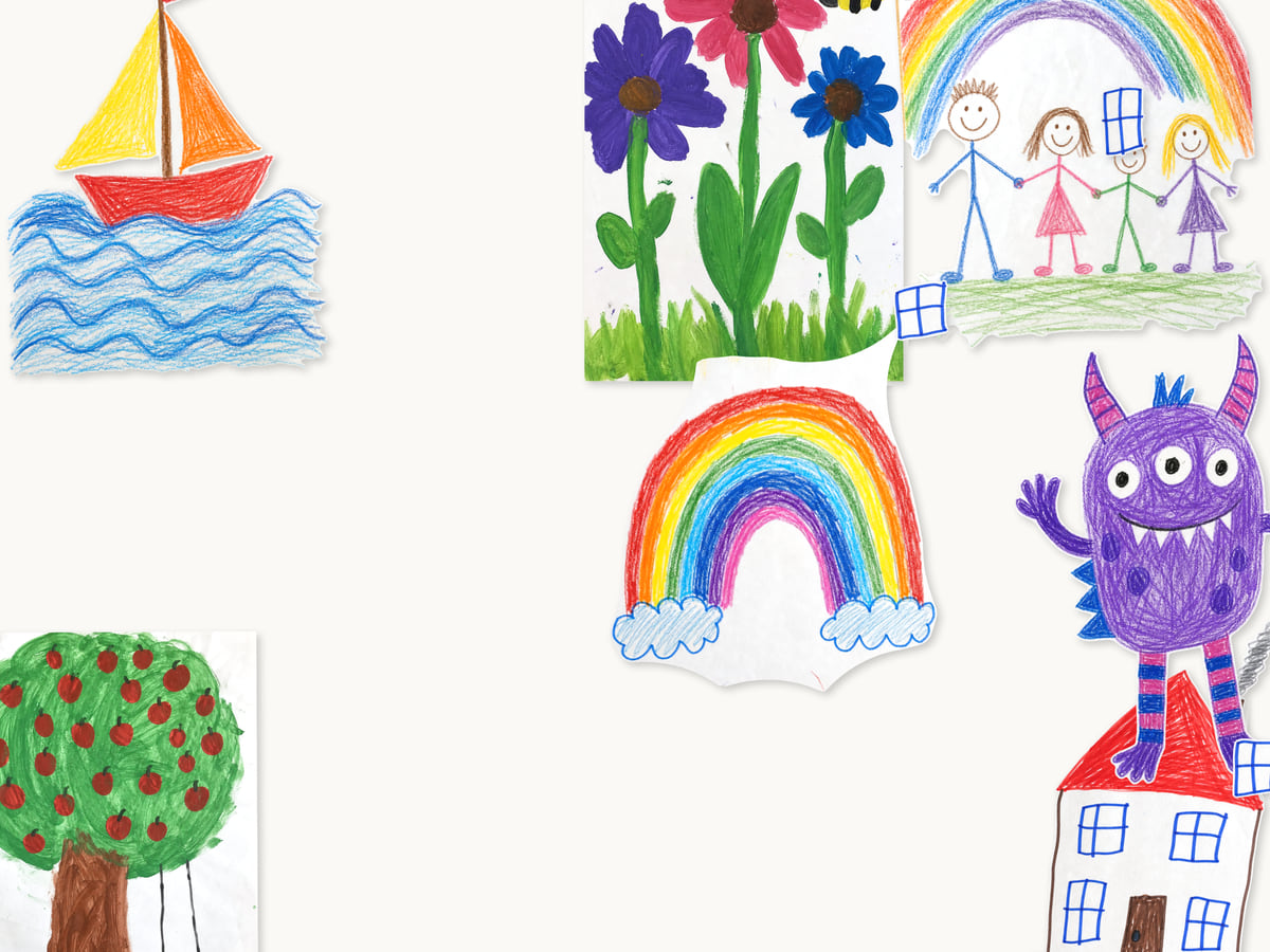 A detail of a piece made from eight drawings.